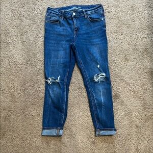 Old Navy Blue Distressed Skinny Jeans